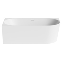 Baignoire d'angle autoportante WhiteForest Slim Rim asymétrique à rebord large, avec bain à remous, pour pose à gauche ou à droite, en acrylique de haute qualité