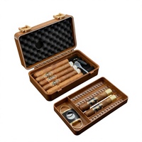 Humidor à cigares portable en plastique givré Meiqie pour 10 cigares avec hygromètre intégré
