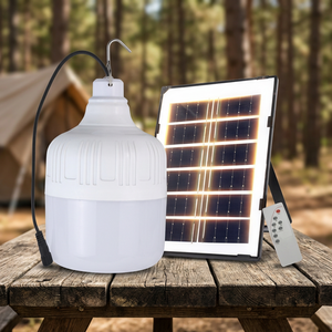 Ampoule LED rechargeable d'urgence avec télécommande, DC5V-6V 250W, ∅15,5cm, charge par panneau solaire, batterie PP 4x1200mAh avec panneau solaire 6W - Product Image 3