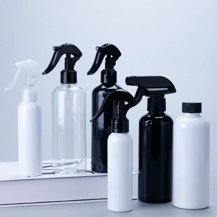Pet frasco de spray de gatilho de plástico pet de plástico frasco de spray de cabelo qualidade superior 100 120 150 ml 200ml frascos de spray lavagem de carro