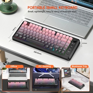<span class=keywords><strong>Clavier</strong></span> RVB rétroéclairé 81 touches durable à trois modes, prêt à être expédié, avec USB-C, fonction veille <span class=keywords><strong>automatique</strong></span> et économie d'énergie pour ordinateur de bureau/portable/ordinateur - Product Image 4
