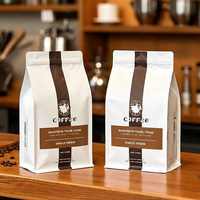 Sacs à café personnalisés imprimés avec soufflet, 1 kg, recyclables, à fond plat, avec valve et fermeture éclair