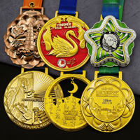 Maßgefertigte Metall-Zinklegierung Gymnastik-Medaillen 3D Gold Calisthenics & Tanzsport-Medaille mit Halsband Siegermedaille