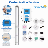 Pompe solaire DC SolarMax 750W 48V en acier inoxydable pour le Sénégal et le Burkina Faso, basse pression 1HP, débit max. 3,5m³/h, 90m, pour usage domestique