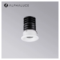 Mini spot encastré LED décoratif 3W noir orientable 3000K pour vitrine, fixation en saillie ou en encastré
