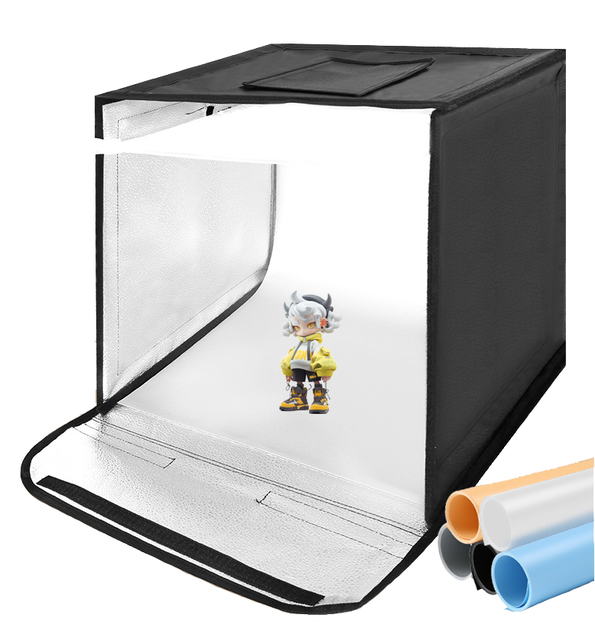 #T07CTT25 Portable 3-Color Temperature LED Tent Photo Box Mini Folded Studio Camera Light Boxes