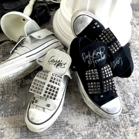 Vente en gros de baskets à tige haute cloutées |   Chaussures plateforme Punk Rock |   Logo personnalisé, fabrication OEM, directement de l'usine