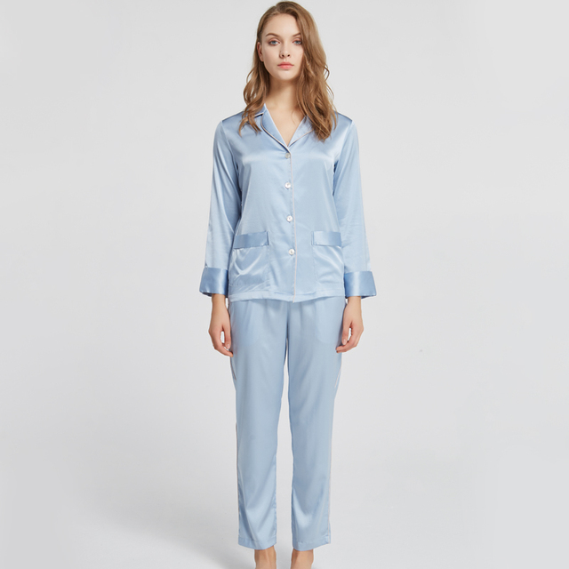 19mm Silk Satin Sleepwear Eco Friendly Luxury 100% Silk Pajamas for Elegant Women
