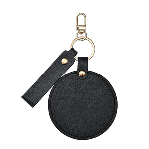 Personalized Modern Compact FREEFORM Technique Mirror Keychain-Custom Logo PU Leather Swivel <b>Makeup</b> Mirror for Promotional Gifts - Product Image 6