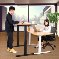 Bureau en bambou de style moderne et éco-responsable, avec cadre électrique, mobilier de bureau, table assis-debout