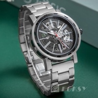 Montre à logo personnalisé Nouveau design Montres automatiques de luxe pour hommes Montre mécanique squelette en acier inoxydable pour hommes