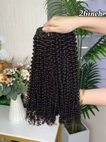 Extensiones de Cabello Humano Remy Virgen Sin Procesar, Ondulado y Rizado de Lujo SDD, Color Negro Natural, Suave y Denso