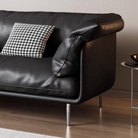 Canapé modulaire Zayshine en cuir véritable de luxe italien minimaliste 3 places pour salon, hôtel, bureau, appartement, canapé de détente