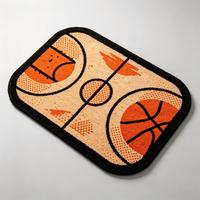 Tapis tufté sur le thème du basketball pour garçons, design terrain de sport, tapis en peluche doux pour chambre d'adolescent, salle de jeux, décoration intérieure