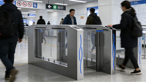 Barriera Automatica Moderna AB con Tornello a Battente in Acciaio Inox Anti-Intrusione per Uffici Aeroporti Stazioni della Metropolitana - Product Image 5