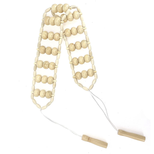 Rodillo de madera para masaje de espalda, cuerda hecha a mano, masajeador de espalda, rodillo, cinturón de masaje de madera, madera para el alivio del dolor muscular linfático corporal - Product Image 2