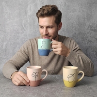Mug à café en céramique à double paroi personnalisé avec impression sérigraphique, mug moderne pour cadeau d'entreprise avec logo personnalisé