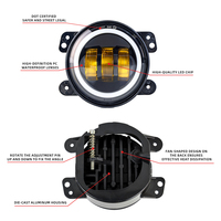 Nouveau 2006-2017 pour modèles Wrangler JK/Journey/Magnum/PT, ensemble de feux de brouillard jaunes de 4 pouces, 30W, protection IP67, homologué DOT