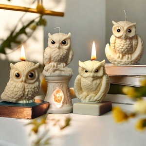 Owl Scented Candle Silicone Mold Animal Figurine DIY Candle Plaster Crystal Epoxy Mold - Product Image 1