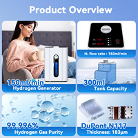 Inhalador de Hidrógeno Portátil de 150 ml, Máquina de Inhalación de Hidrógeno PEM, Generador de Hidrógeno de Alta Pureza para Viajes y Uso Doméstico