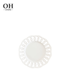 Ohere-Nouvelle assiette en porcelaine blanche, ensemble <span class=keywords><strong>de</strong></span> vaisselle en dentelle creuse blanche pour banquets <span class=keywords><strong>de</strong></span> mariage, service alimentaire à louer - Product Image 5