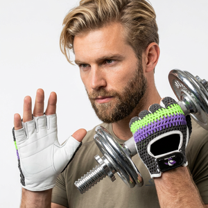 Guantes de Powerlifting de Cuero con Muñequeras Extendidas y Soporte Acolchado para Levantamiento de Pesas y Entrenamiento Profesional en Gimnasio - Product Image 1