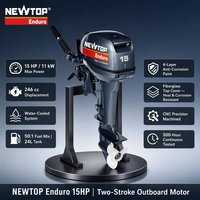 Motor Tempel 15HP 2-Tak Poros Panjang Berpendingin Air Bersertifikasi CE Pabrik NEWTOP