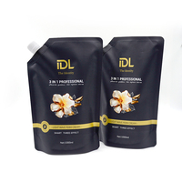 Sacs à bec réutilisables étanches mats de 1000ml Emballage liquide de crème permanente en plastique thermoscellé Pochette en mylar Pochette debout avec capuchon