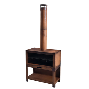 新しいデザイン簡単に組み立てられたパティオウッドファイヤーピット屋外コーテンスチールチミネアBbqグリル付き - Product Image 3