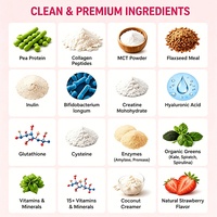 Shake nutritionnel complet, riche en protéines, collagène, créatine, fibres, poudre de remplacement de repas, maintien musculaire et soutien digestif