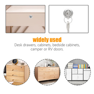 Serrures de tiroir pour meubles, 2 clés, en alliage de zinc, faciles à installer, pour armoires de camping-car, rangement de dossiers, chambre et salle de sport - Vente en gros - Product Image 4