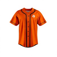 Maillot de baseball en polyester respirant imprimé avec logo brodé personnalisé, col en V, vêtements de sport d'équipe pour adultes unisexes