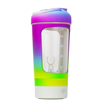 Mixeur de protéines automatique électrique rechargeable 500 ml à grande vitesse 6000 tr/min avec lumière LED, en Tritan anti-fuite et anti-agglomération pour adultes