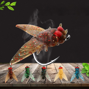 Vente en gros de leurres souples pour la pêche, imitations d'insectes réalistes, additifs attractifs pour poissons, pour la pêche en ruisseau, et hameçons ciblés pour la persimmonnelle, la poisson-chat et le bar. - Product Image 4