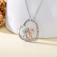 Collier pendentif coeur ami soeurs demoiselle d'honneur plaqué deux tons en argent sterling 925 pour amis soeurs