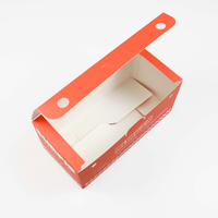 Emballage alimentaire à emporter en papier kraft écologique avec un design gaufré rouge, boîte pour hamburger et frites