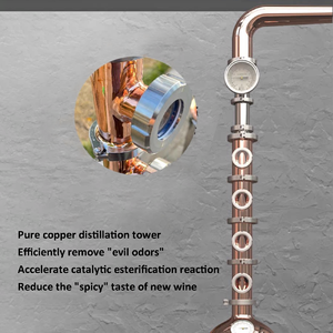 Alambic à tour en cuivre à commande électrique entièrement automatique pour la distillation de brandy, whisky, gin, rhum, vodka - Product Image 5