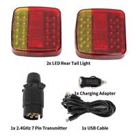 Feux arrière LED rechargeables 12V, magnétiques, sans fil, étanches, pour camping-car, camion, remorque, kit d'avertissement de sécurité pour camion