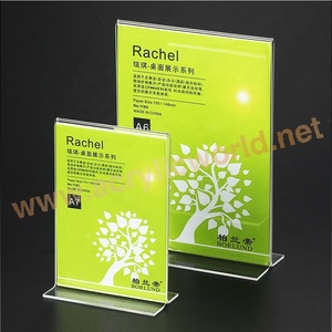 Clear Acrylic Table Tent <b>Stand</b> Double-Sided Countertop Sign Holder for Restaurant Menus and Retail Promotions - Product Image 2