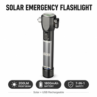 Multifunktionale Solar-Notfall-Taschenlampe mit Fensterzerschläger & Gurtschneider Auto-Fluchtwerkzeug IP65 für Pannenhilfe