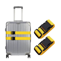 Sangle de bagage réglable écologique personnalisée avec boucle en plastique, ceinture de valise, sangle de fixation pour l'emballage en voyage