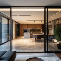 Portes coulissantes modernes en aluminium double vitrage personnalisables de haute qualité, insonorisées et résistantes à l'eau pour chambre et salon