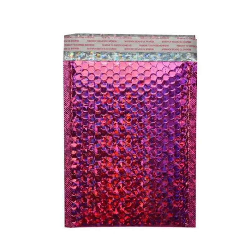 matte dark rose gold holographic metallic bubble mailer, rose gold aluminium foil mailing bag