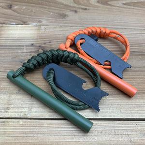 Magnesium <b>Fire</b> <b>Starter</b> 10x100mm Orange Military Green Outdoor Camping Survival Tool - Product Image 3