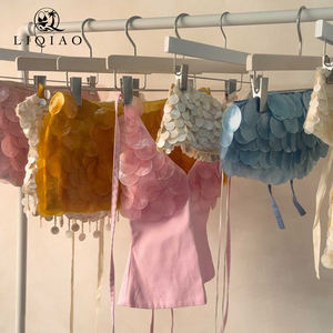 리치아오 맞춤 수제 조개껍질 비키니 세트 여성용 섹시 반짝이 비치 수영복 멀티 컬러 여름 휴가 투피스 - Product Image 1