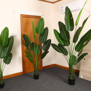 Arbre tropical artificiel avec pot, feuilles de <span class=keywords><strong>bananier</strong></span> en soie artificielle, décoration intérieure et extérieure, faux sol en plastique, STD-LRJ - Product Image 1