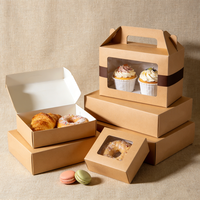 Boîtes à pâtisserie personnalisées en gros avec fenêtre transparente et votre logo, emballage de qualité supérieure pour desserts/gâteaux/pâtisseries pour les boulangeries