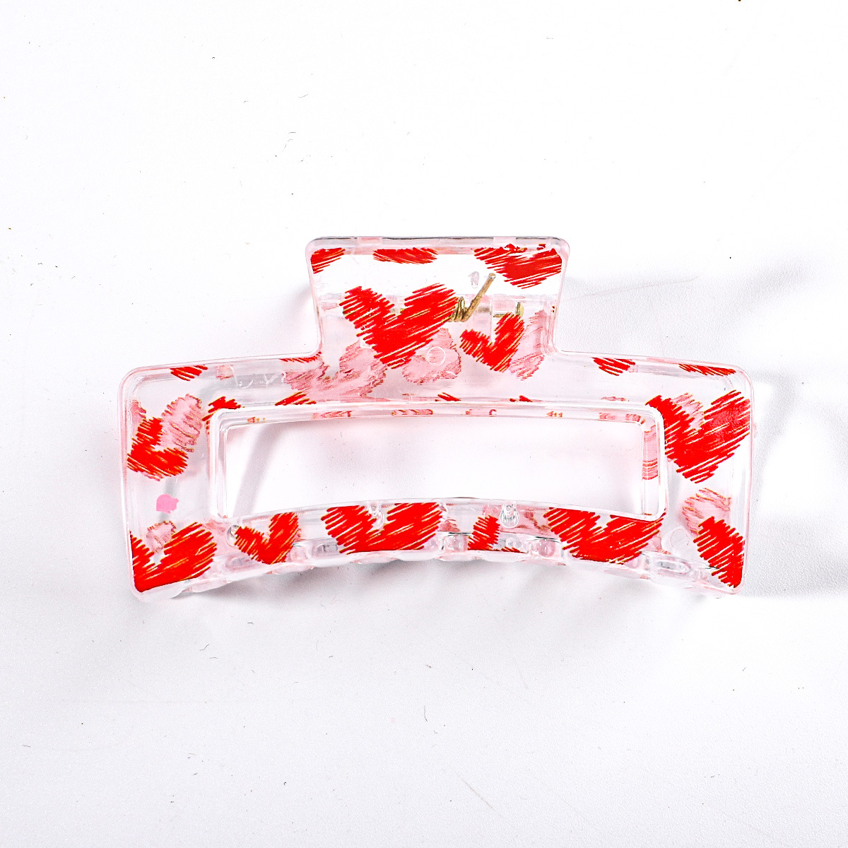 Transparent red heart print
