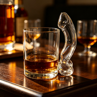Mug en verre transparent avec poignée originale, tasse en verre artisanale créative, cadeau personnalisé pour l'eau, la bière ou les boissons