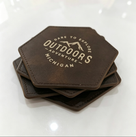 Sous-verres en cuir PU gravés au laser personnalisés, sous-verres en cuir vierges antidérapants ronds, carrés, hexagonaux pour la maison, la cuisine, la table à café